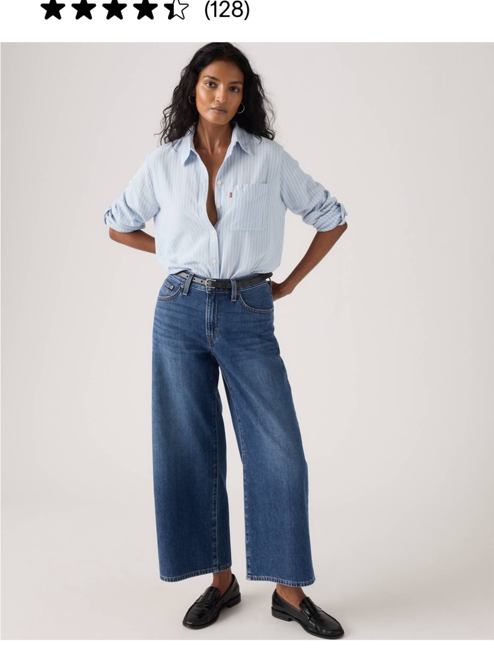 Levi's Women’s  Middy Wide Leg Ankle Jeans - Dark Blue - Picture 4 of 4